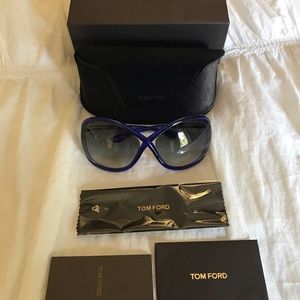 NIB Tom Ford blue acetate sunglasses w/silver HW